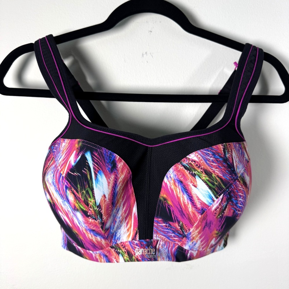 Panache Sport Bra Size 34 FF Colorful Support Athletic Workout